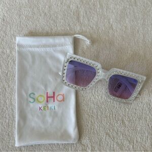 NWT SoHa Keiki White Jeweled Sunglasses for girls